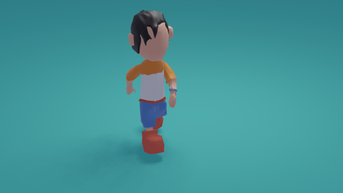 free model lowpoly guy big shoes (rigged) preview image